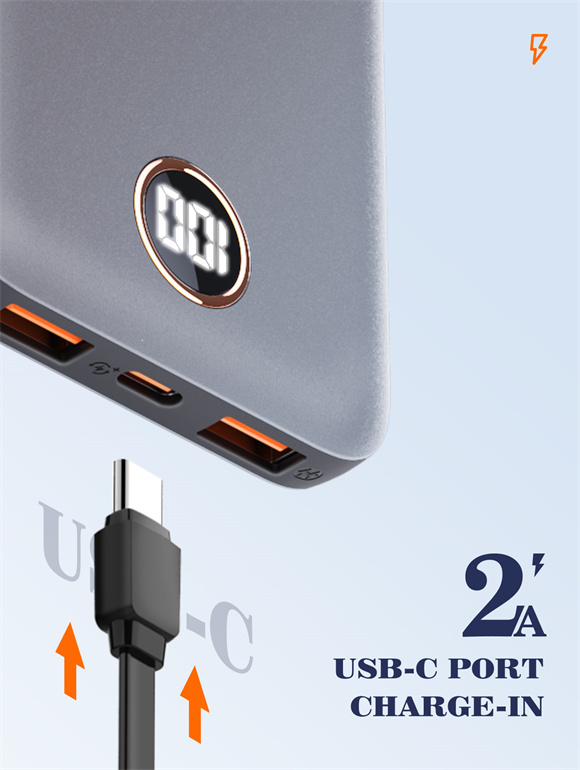 10000mAh Ultra Slim Led Digital Display Power Bank P10