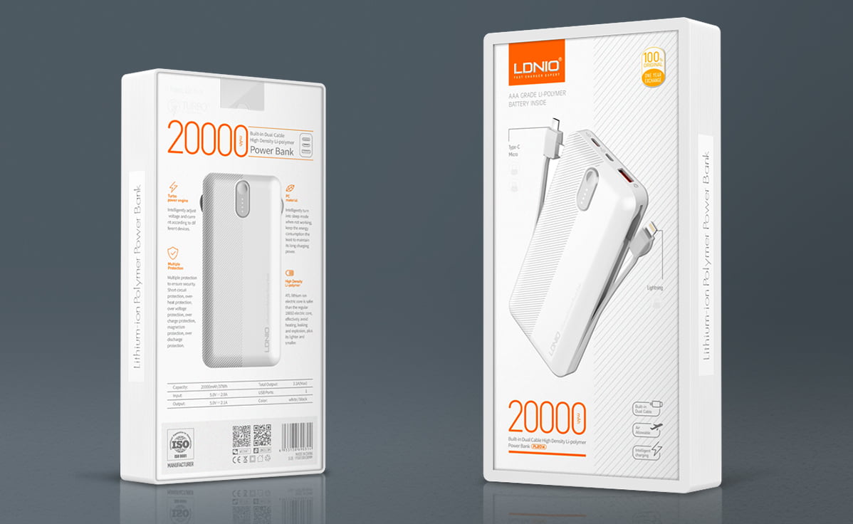 20000mAh Built-in Cable Power Bank PL2014