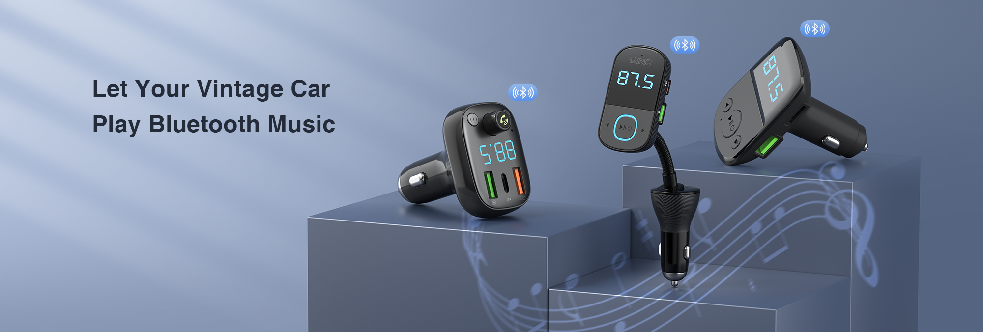 bluetooth fm transmitter and car charger, car charger bluetooth fm  transmitter