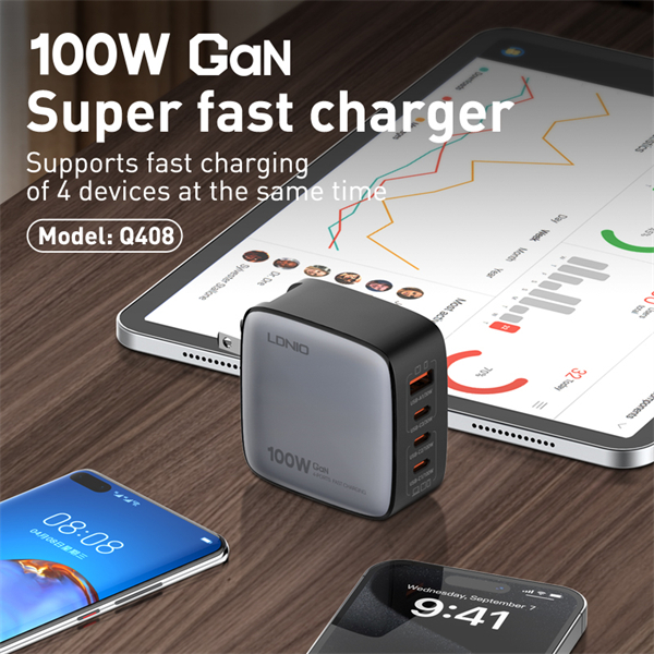 100W GaN Supper Fast Charger Q408