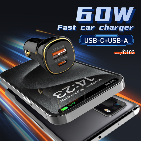 60W PD QC Super Fast Car charger C103